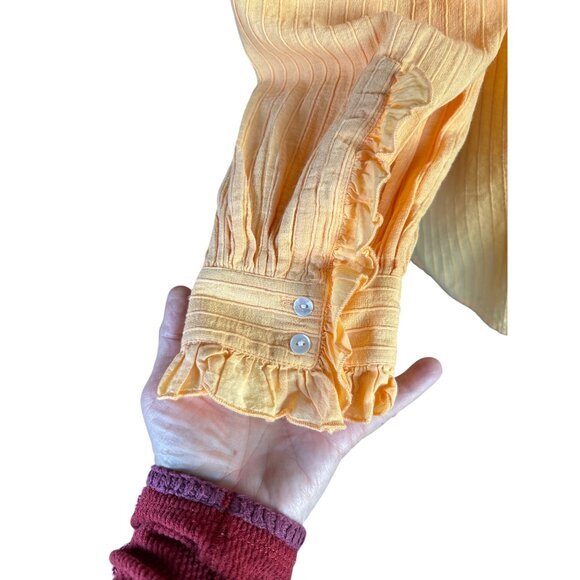 Antik Batik Yvonne Blouse Large Top Mango Victorian-inspired Puffy Sleeves Ruffl - Picture 8 of 13